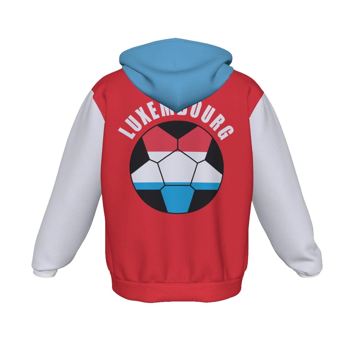 Luxembourg Unisex Football Fan Zip Hoodie Back