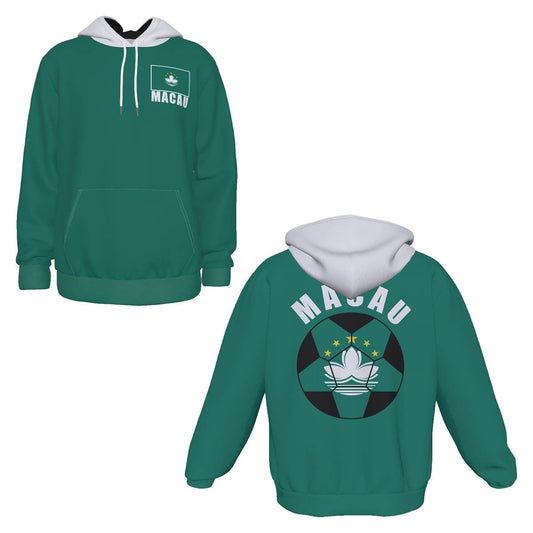 Macau Unisex Football Fan Pullover Hoodie Front and Back