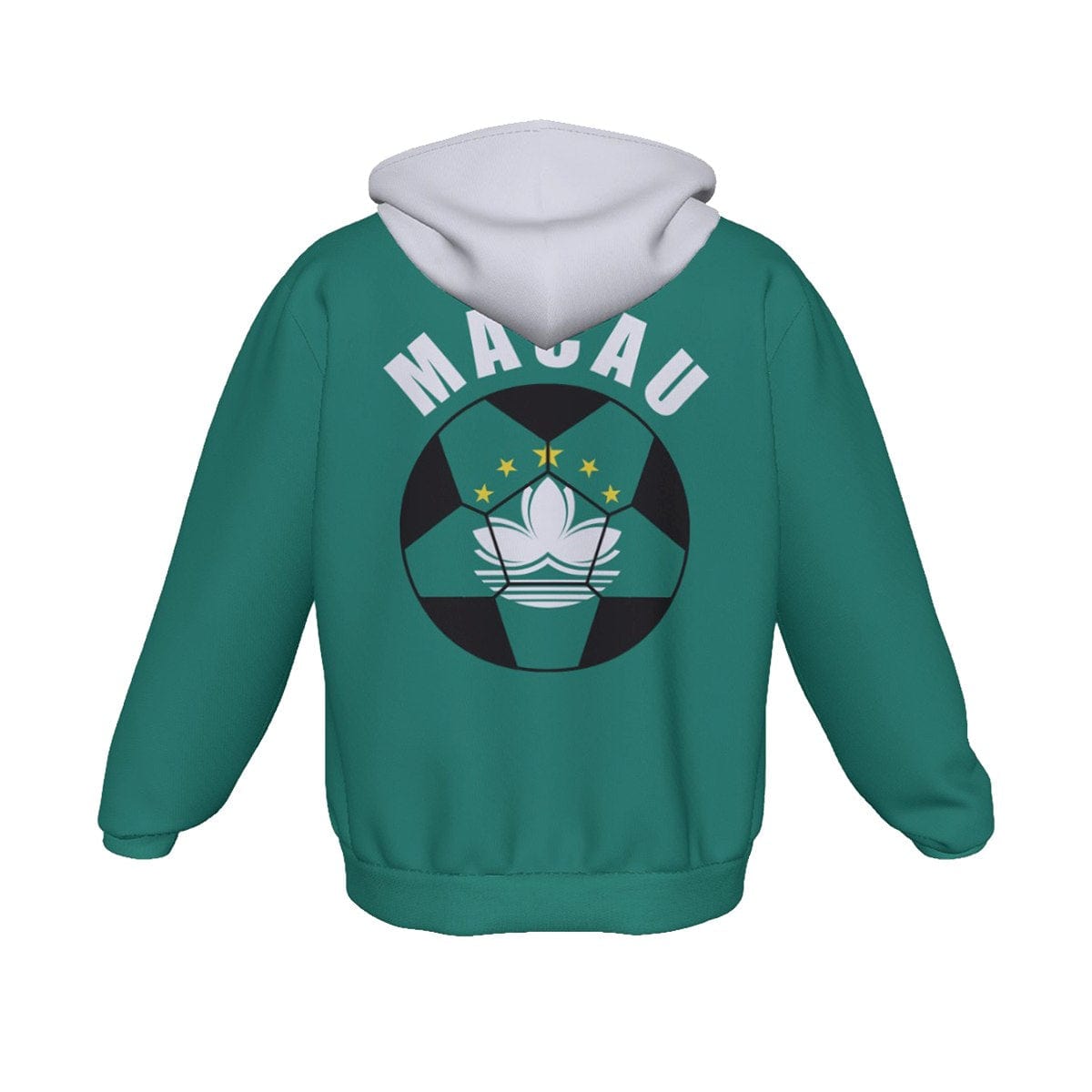 Macau Unisex Football Fan Zip Hoodie Back