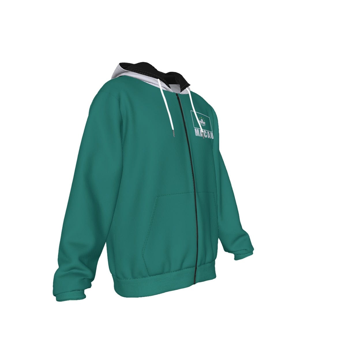 Macau Unisex Football Fan Zip Hoodie Front Right