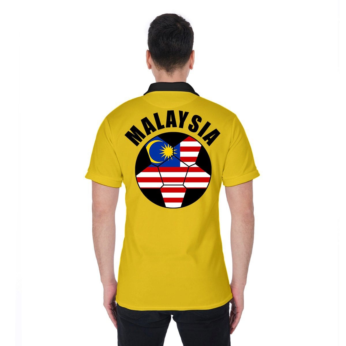 Malaysia Unisex Football Fan Polo Shirt Back