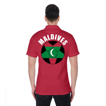 Maldives Unisex Football Fan Polo Shirt Back