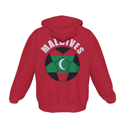 Maldives Unisex Football Fan Pullover Hoodie Back