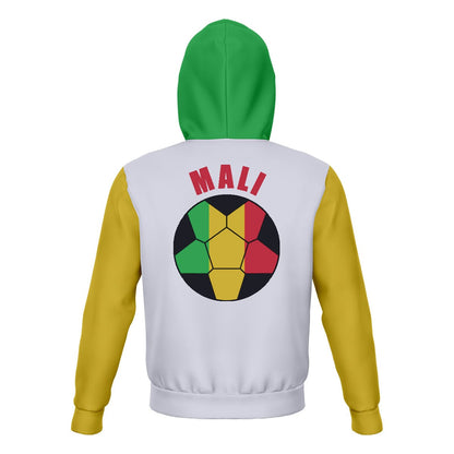 Mali Unisex Football Fan Pullover Hoodie Back with Hood Up