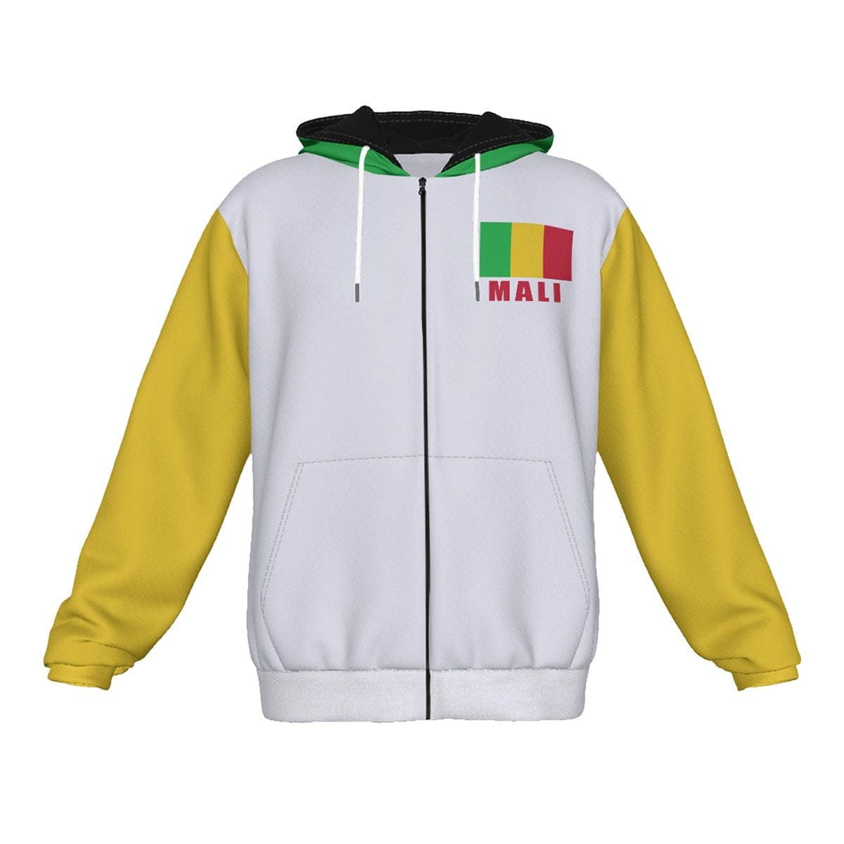 Mali Unisex Football Fan Zip Hoodie Front