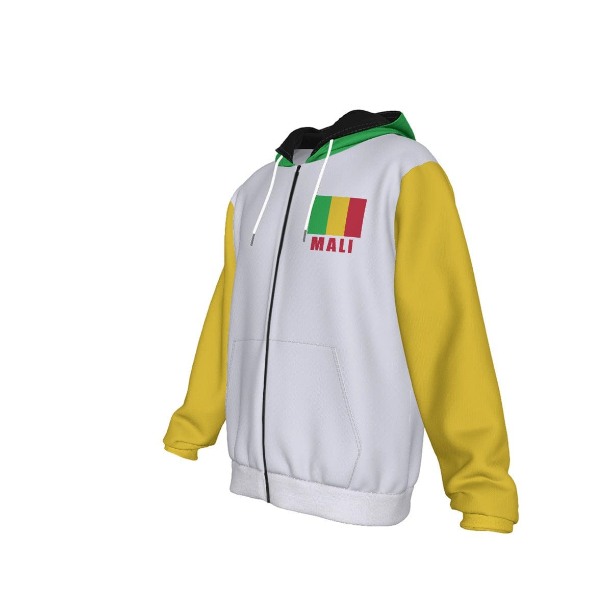 Mali Unisex Football Fan Zip Hoodie Front Left