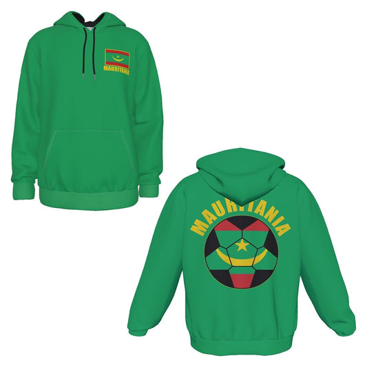 Mauritania Unisex Football Fan Pullover Hoodie Front and Back