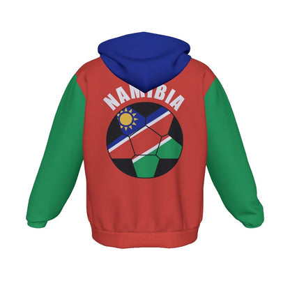 Namibia Unisex Football Fan Zip Hoodie Back