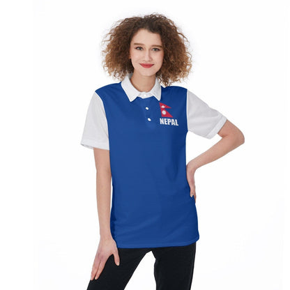 Nepal Unisex Football Fan Polo Shirt Front