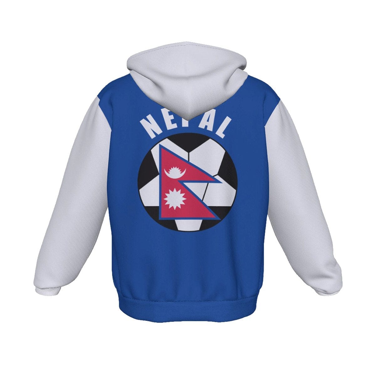 Nepal Unisex Football Fan Zip Hoodie Back