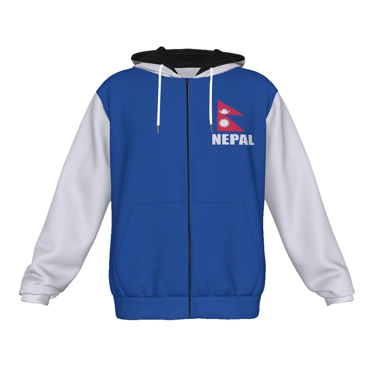 Nepal Unisex Football Fan Zip Hoodie Front