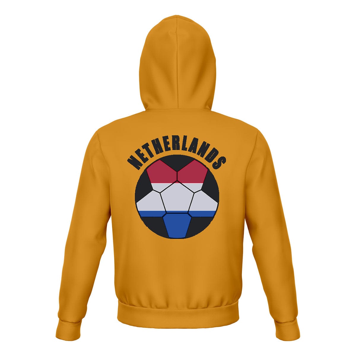 Netherlands Unisex Football Fan Pullover Hoodie Back with Hood Up