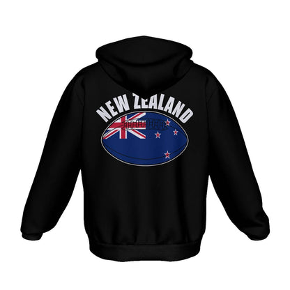 New Zealand Unisex Rugby Fan Zip Hoodie Back