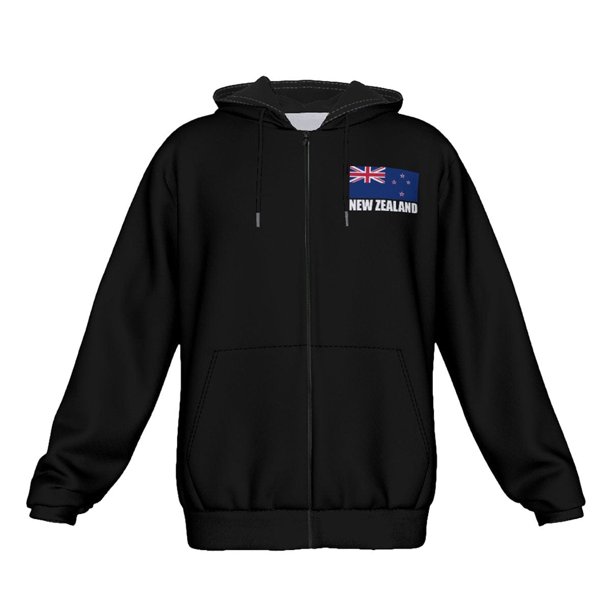 New Zealand Unisex Rugby Fan Zip Hoodie Front