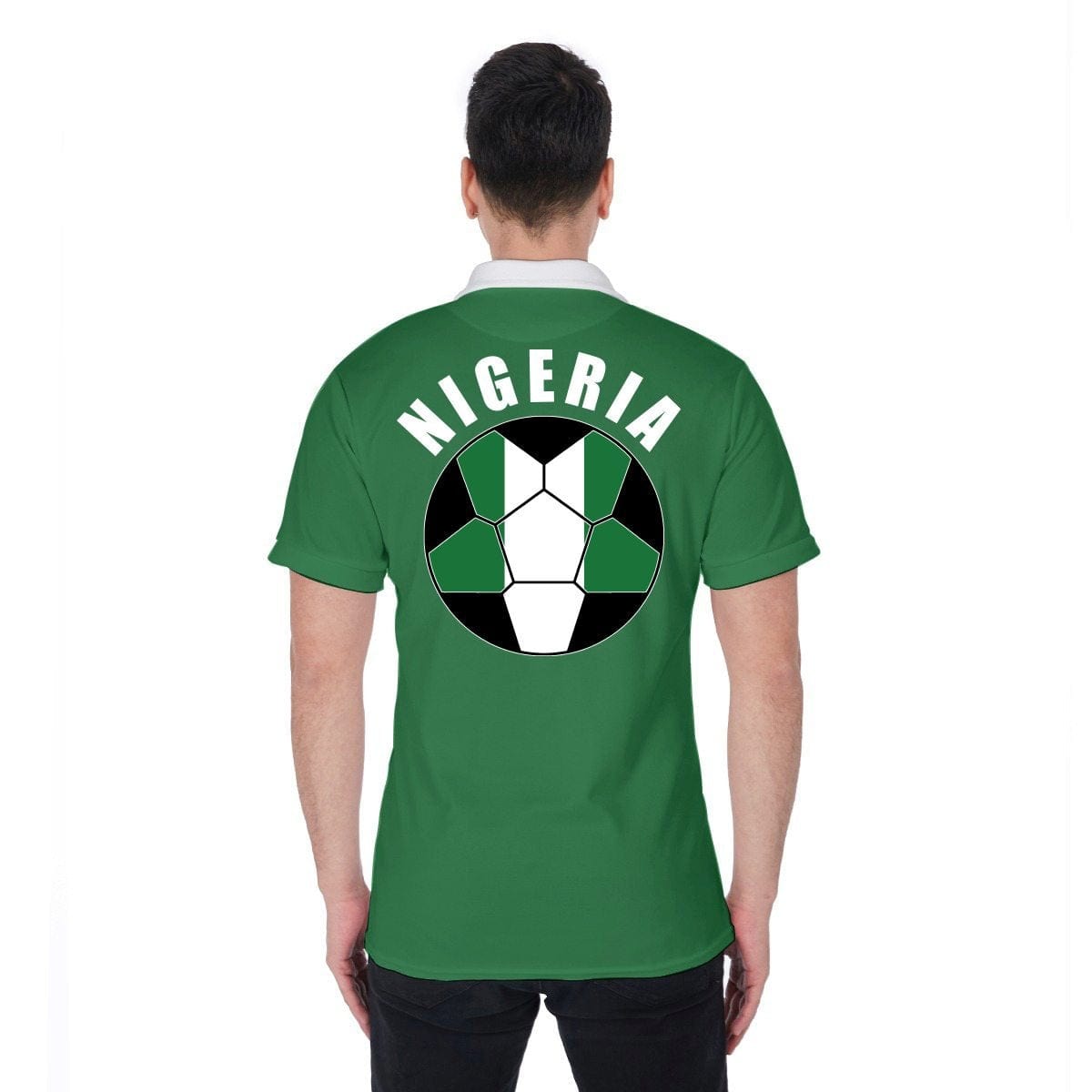 Nigeria Unisex Football Fan Polo Shirt Back