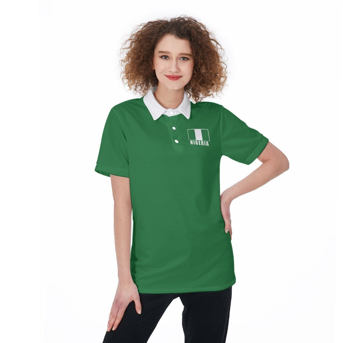 Nigeria Unisex Football Fan Polo Shirt Front