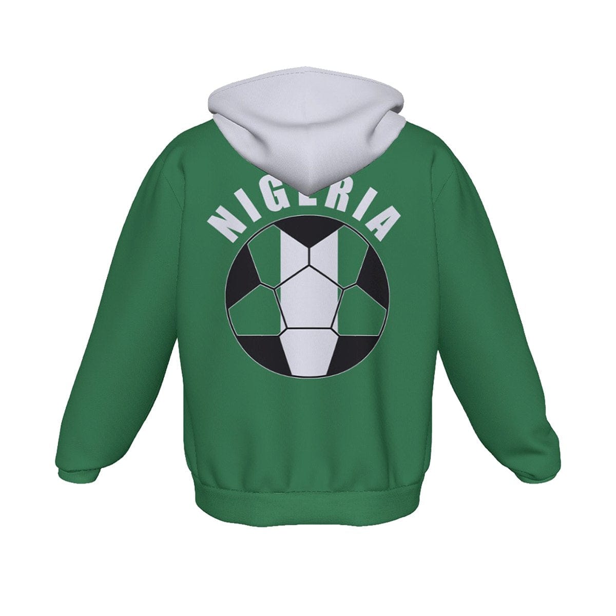 Nigeria Unisex Football Fan Zip Hoodie Back