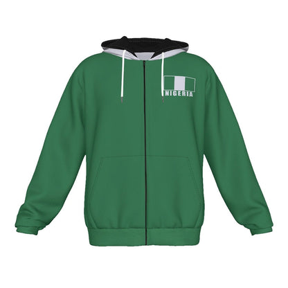 Nigeria Unisex Football Fan Zip Hoodie Front