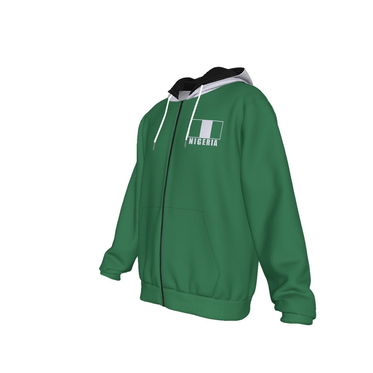 Nigeria Unisex Football Fan Zip Hoodie Front Left