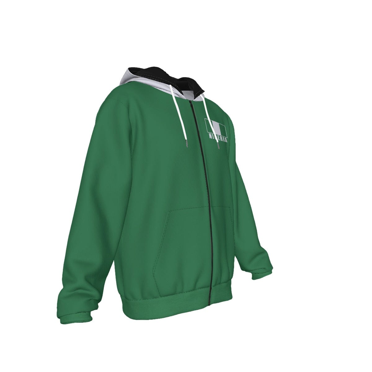 Nigeria Unisex Football Fan Zip Hoodie Front Right