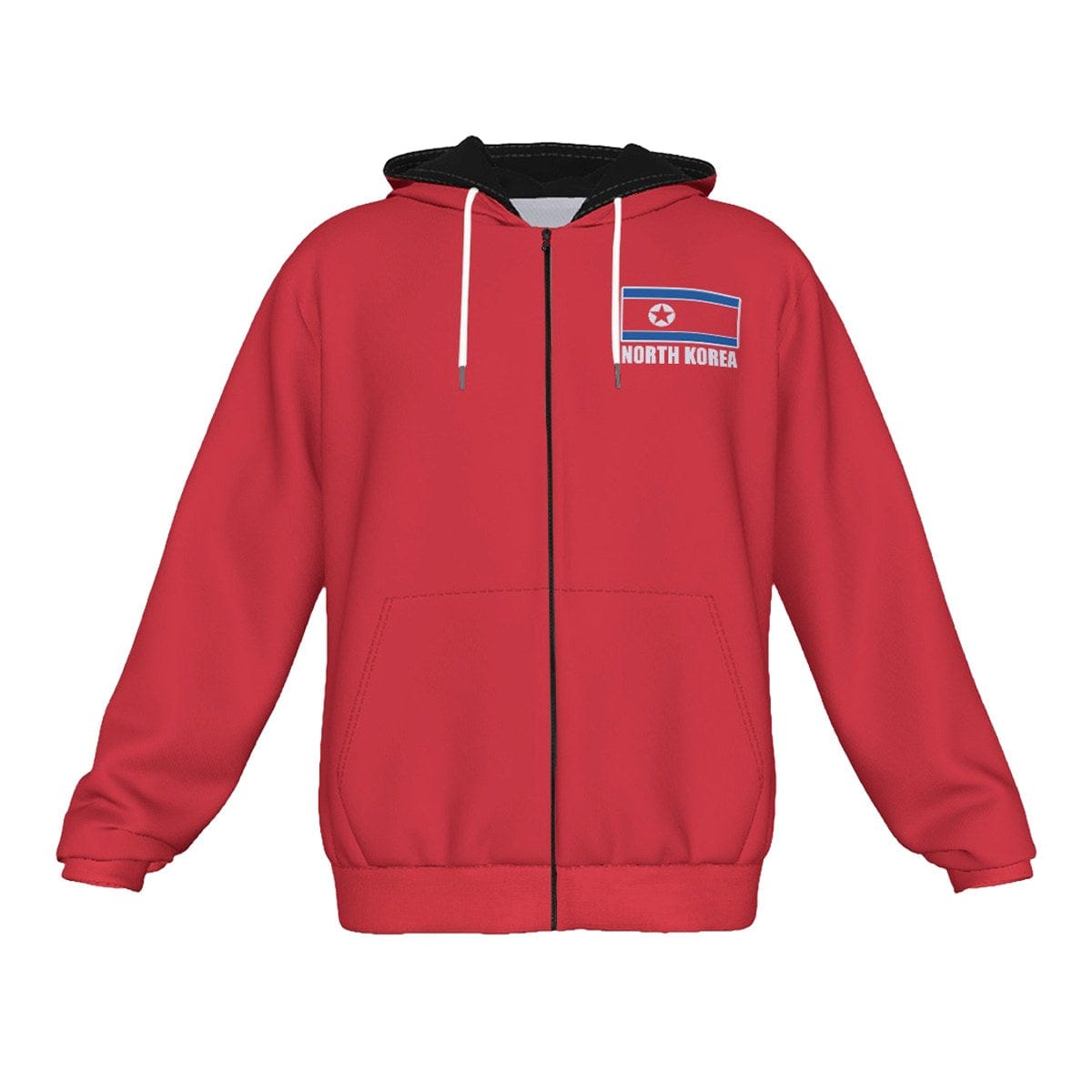 North Korea Unisex Football Fan Zip Hoodie Front