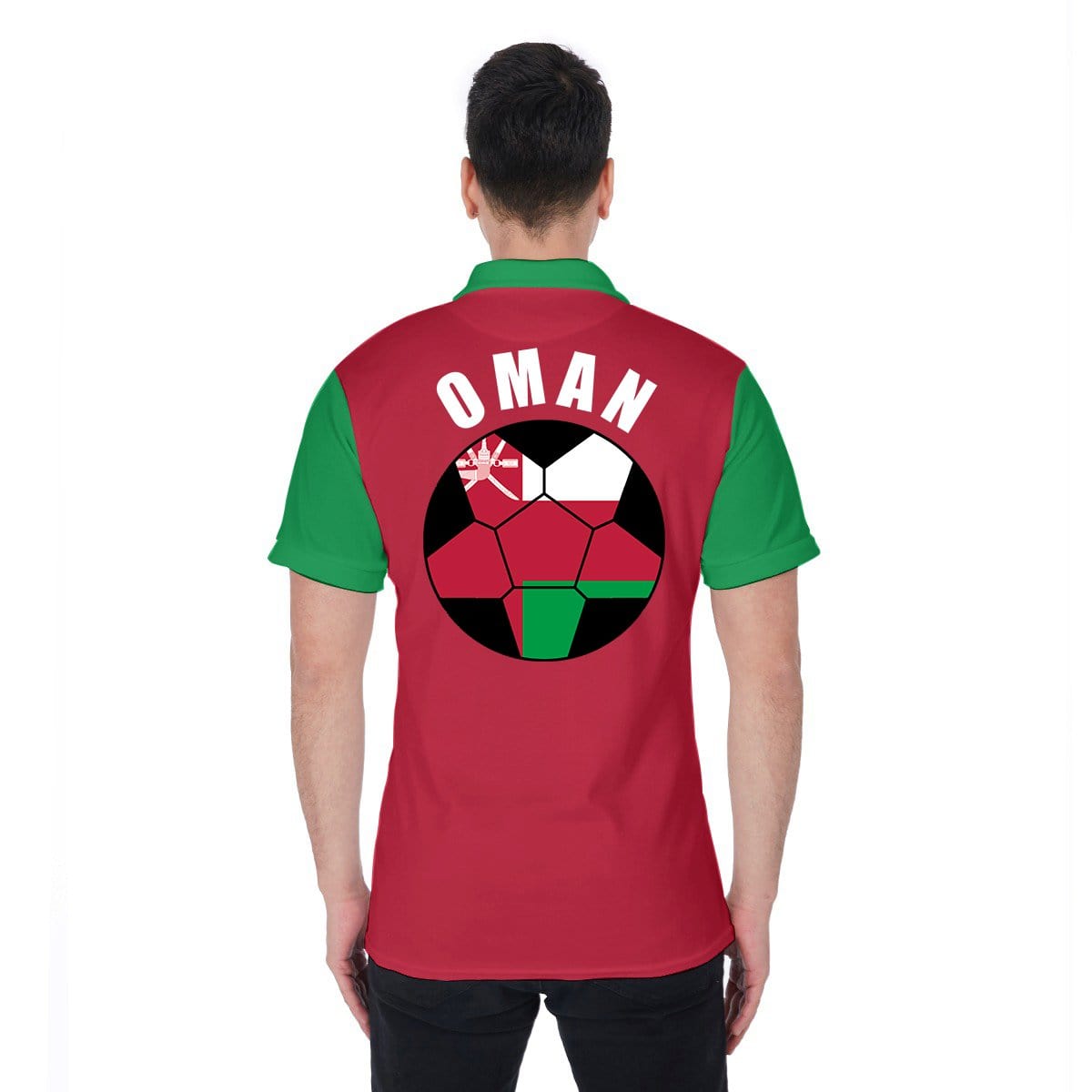 Oman Unisex Football Fan Polo Shirt Back