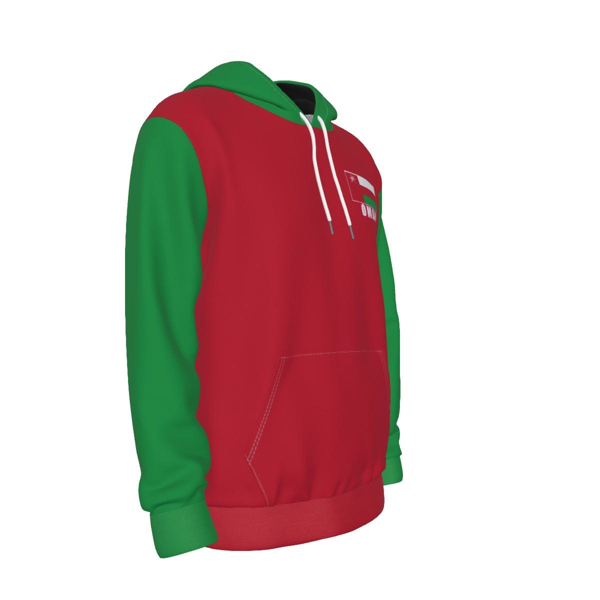 Oman Unisex Football Fan Pullover Hoodie Front Right