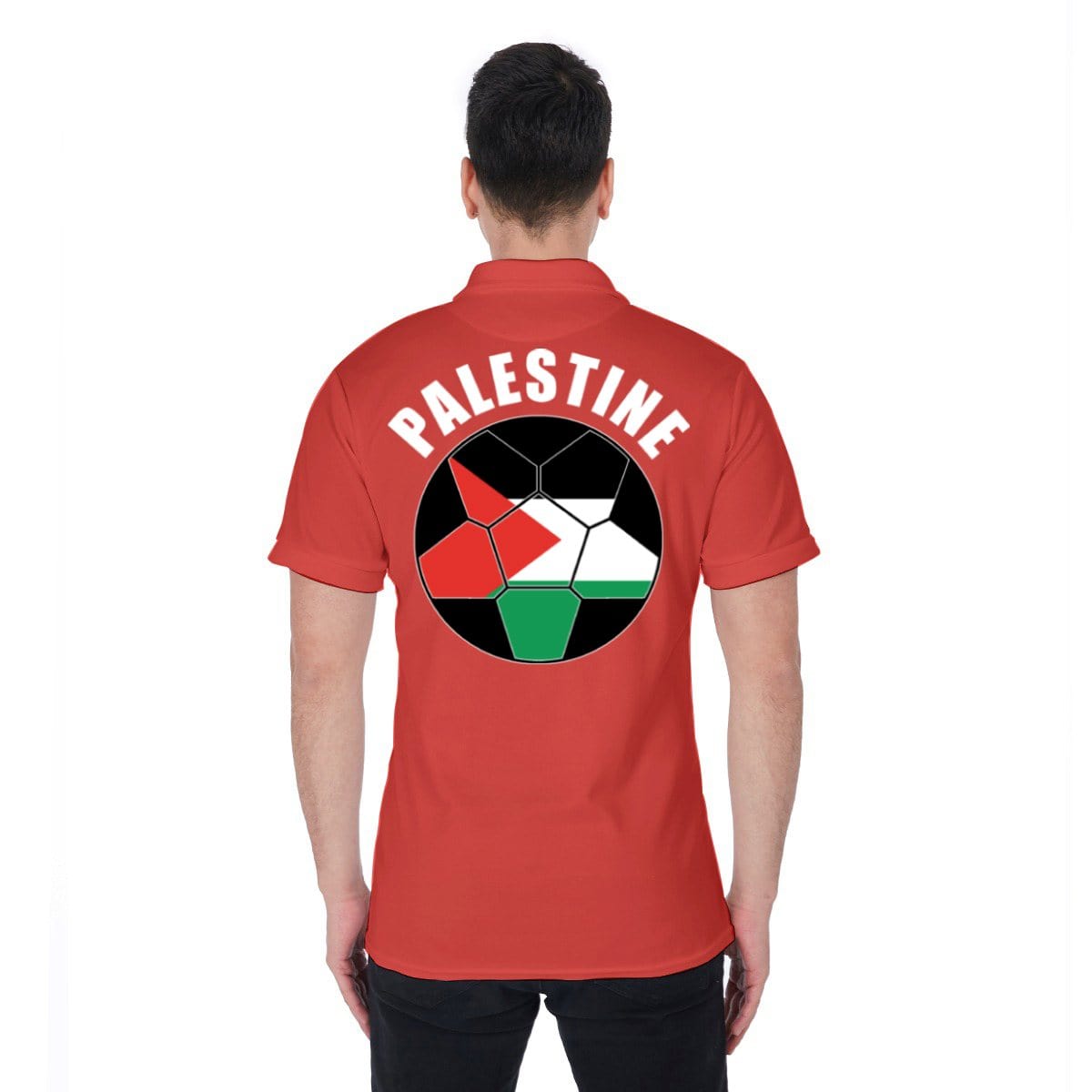 Palestine Unisex Football Fan Polo Shirt Back