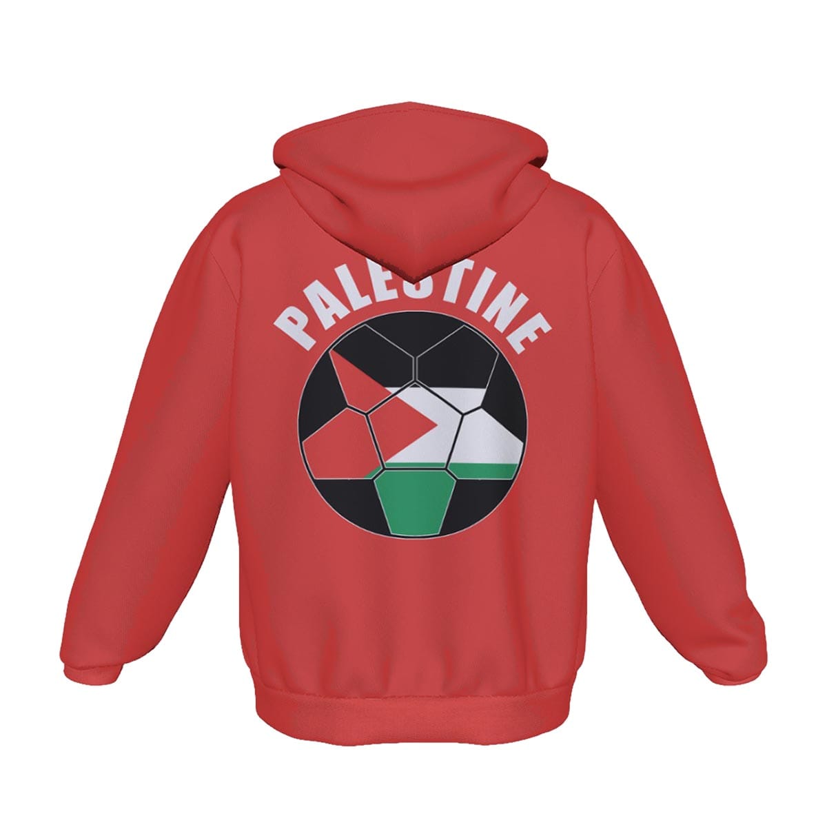 Palestine Unisex Football Fan Pullover Hoodie Back