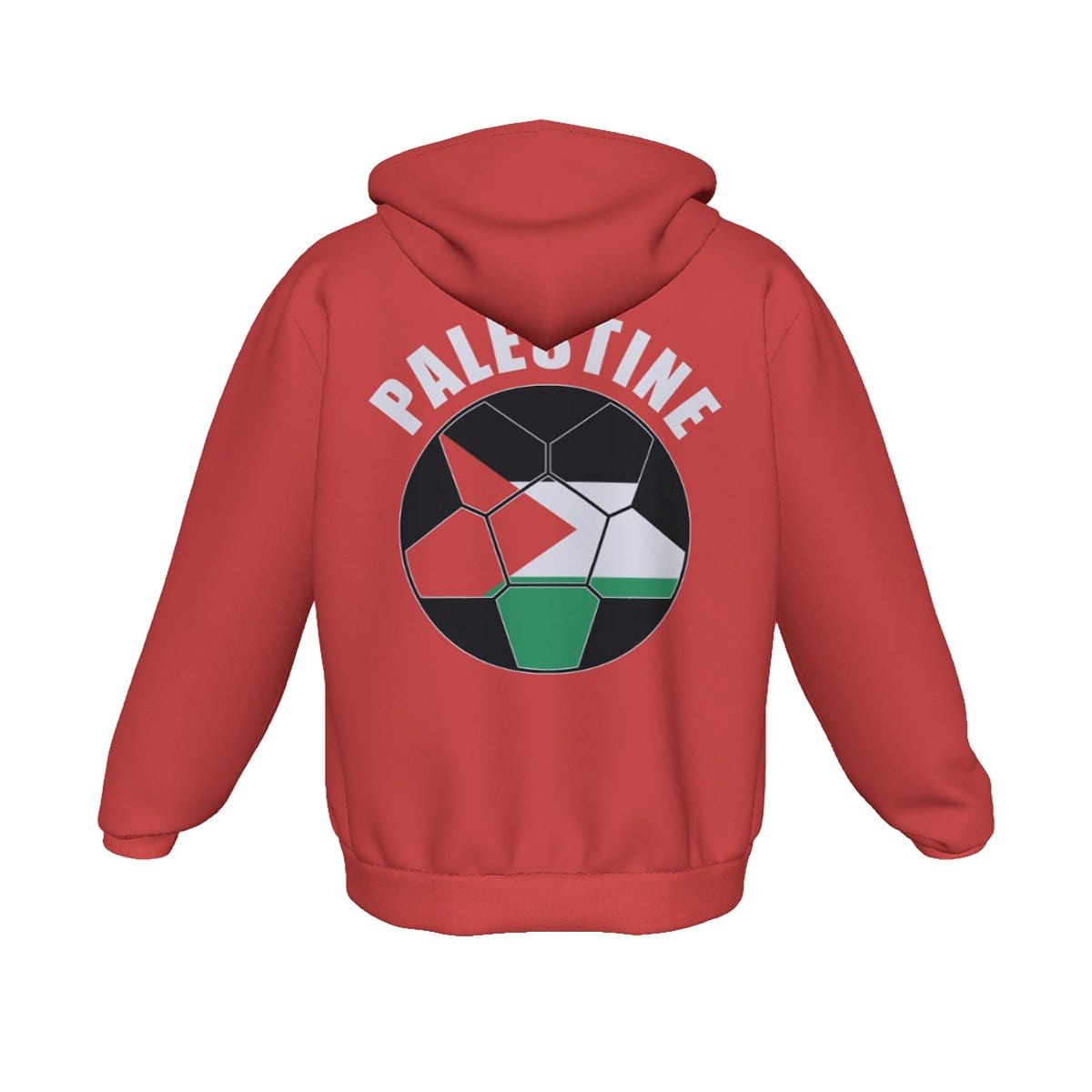 Palestine Unisex Football Fan Zip Hoodie Back