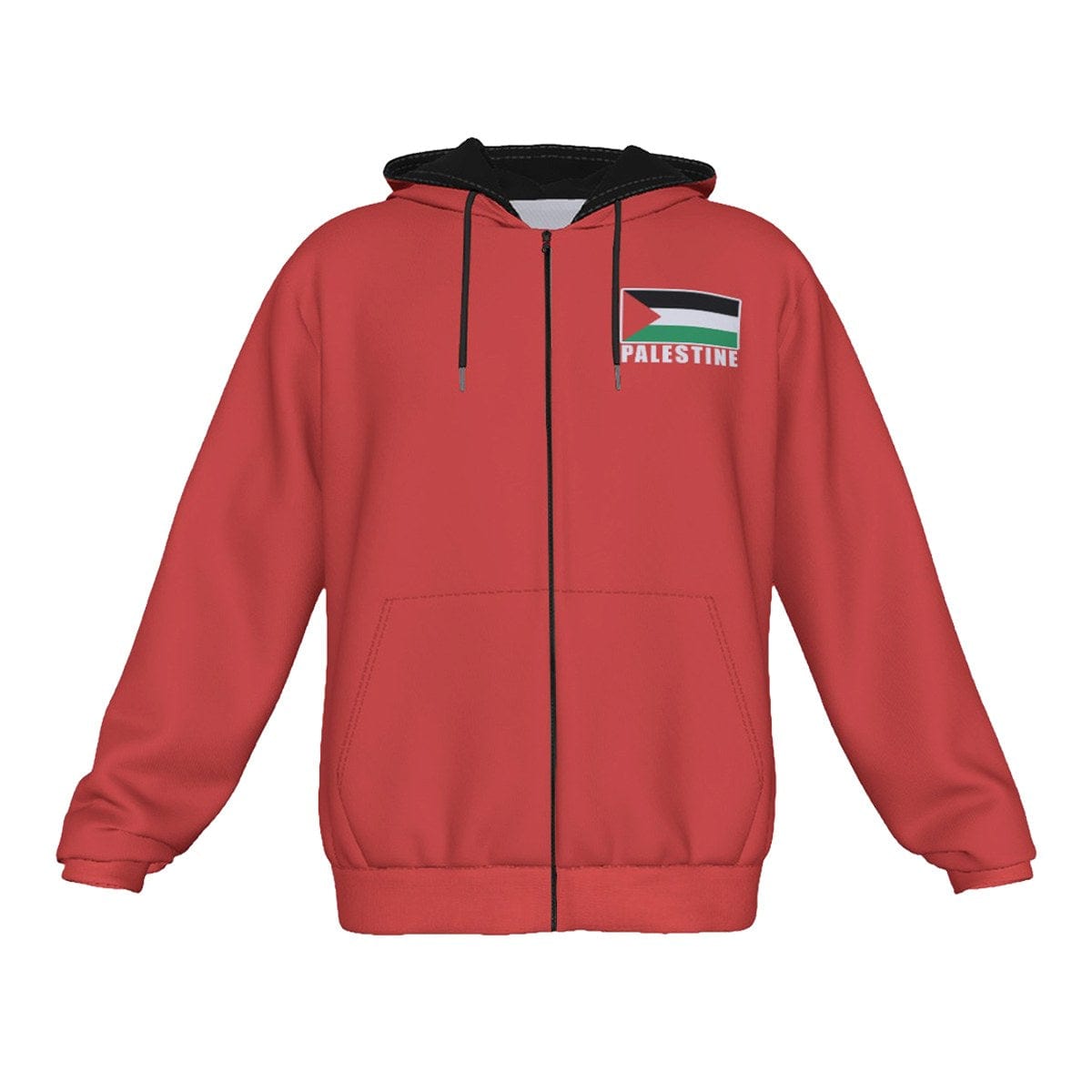 Palestine Unisex Football Fan Zip Hoodie Front