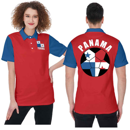 Panama Unisex Football Fan Polo Shirt Front and Back