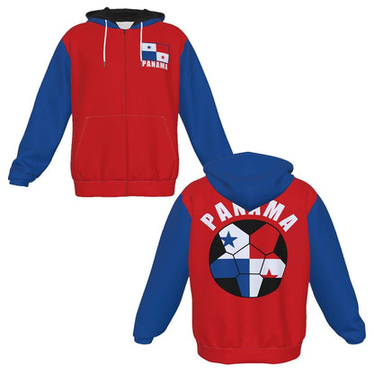 Panama Unisex Football Fan Zip Hoodie Front and Back