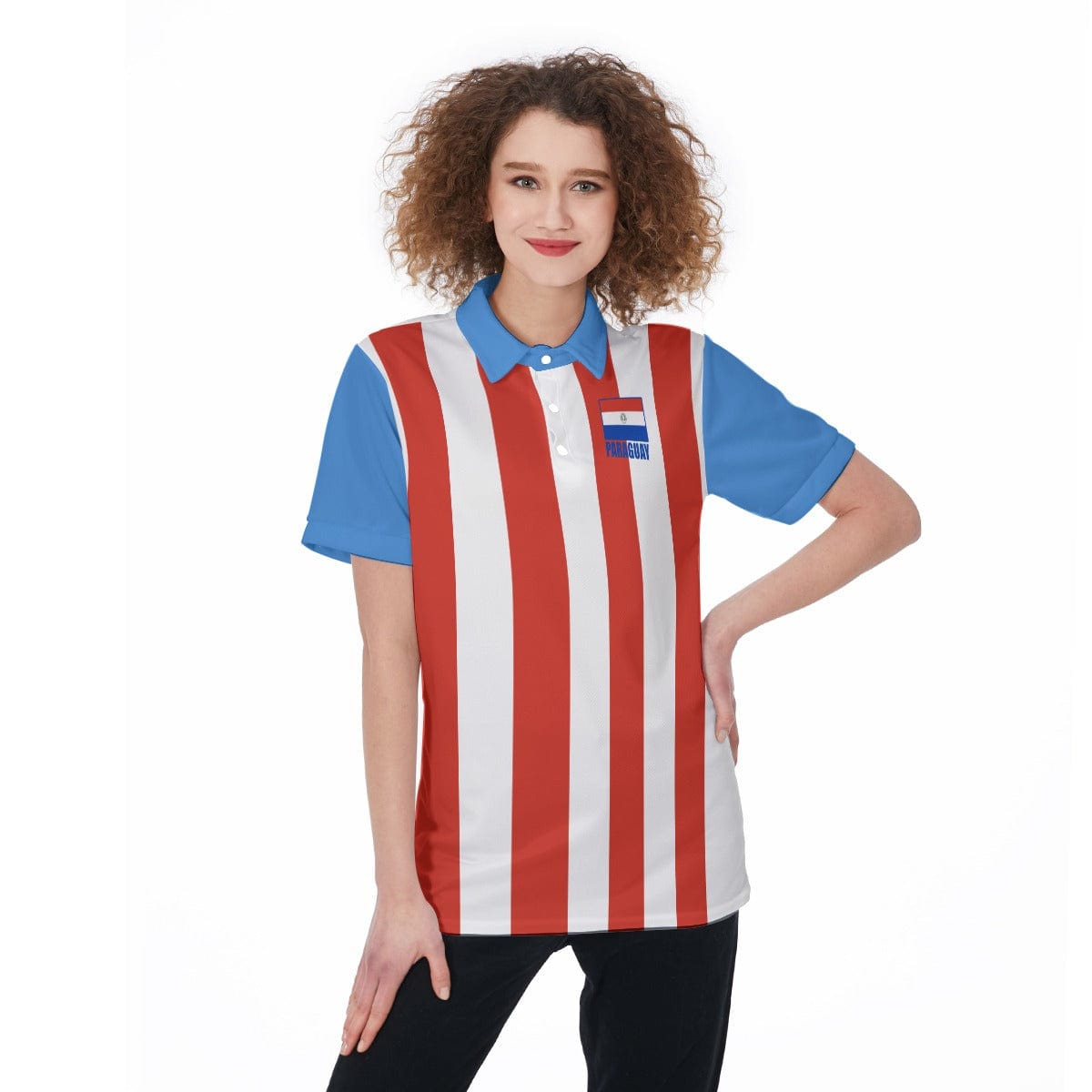 Paraguay Unisex Football Fan Polo Shirt Front