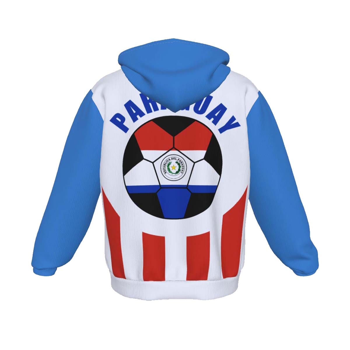 Paraguay Unisex Football Fan Zip Hoodie Back