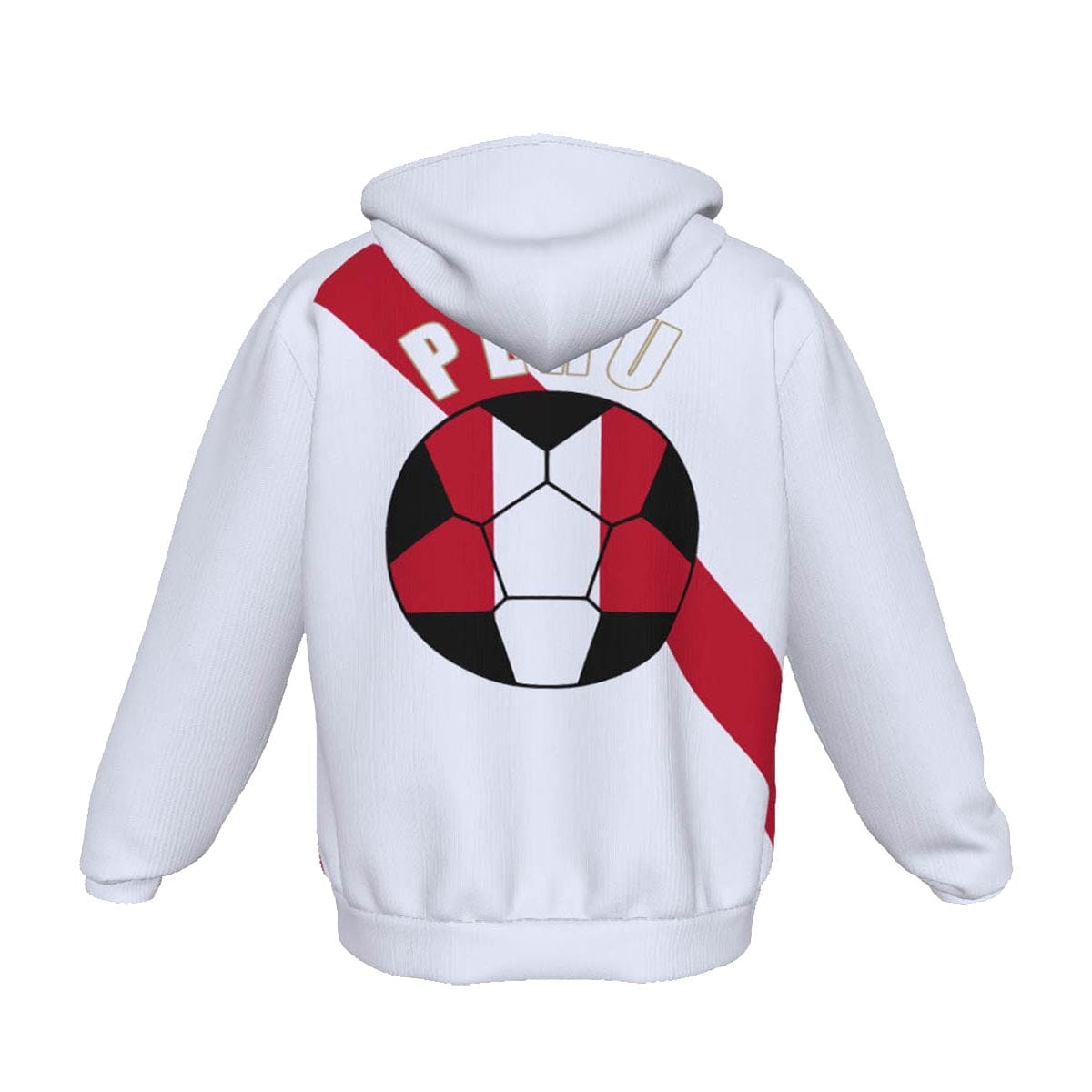 Peru Unisex Football Fan Pullover Hoodie Back