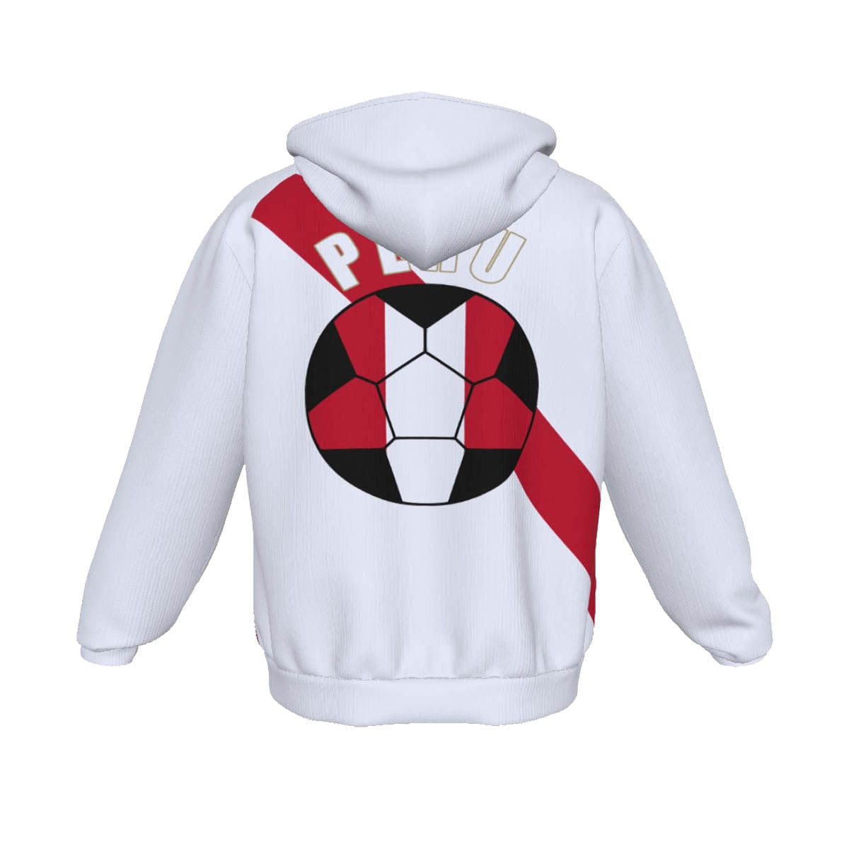 Peru Unisex Football Fan Zip Hoodie Back