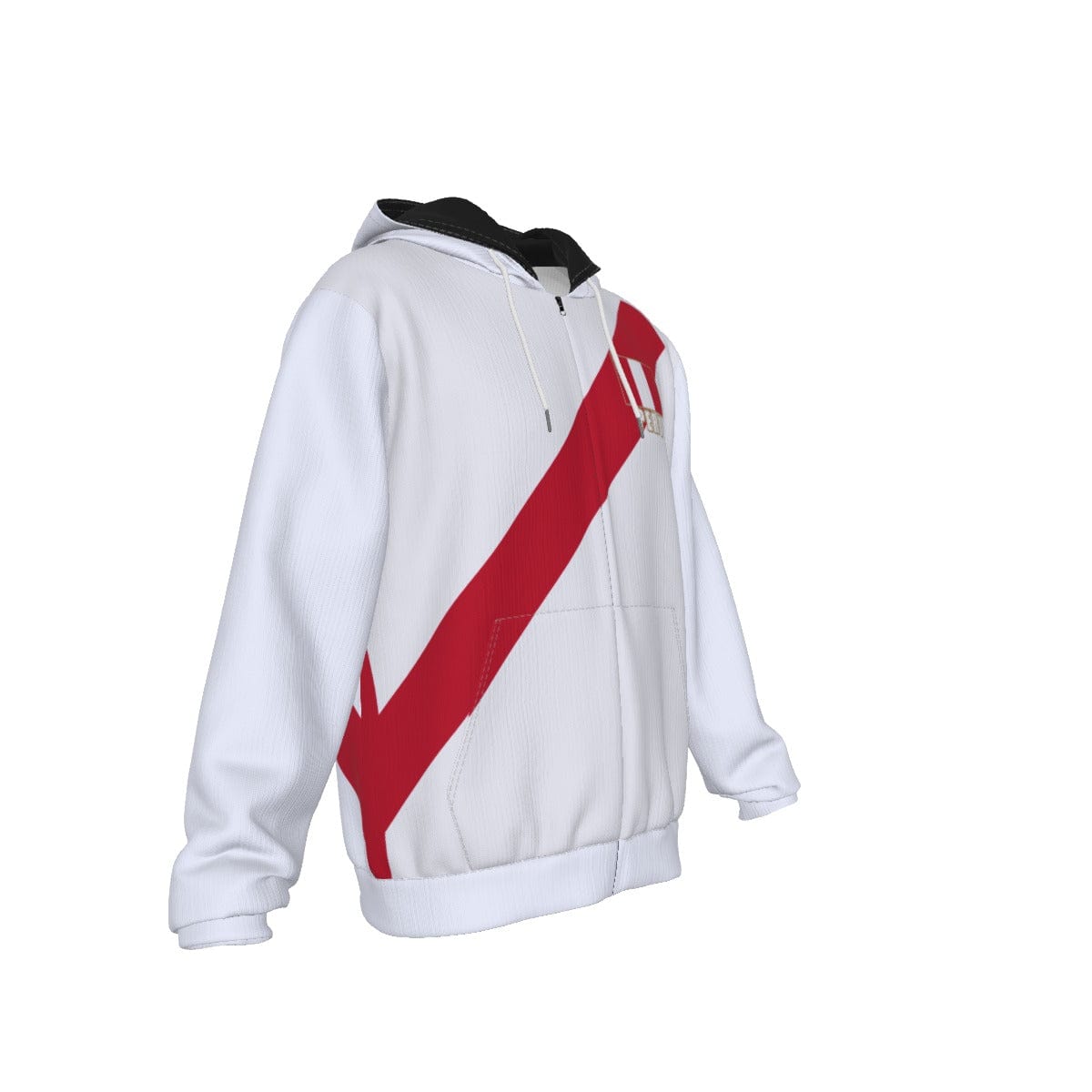 Peru Unisex Football Fan Zip Hoodie Front Right