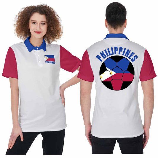 Philippines Unisex Football Fan Polo Shirt Front and Back