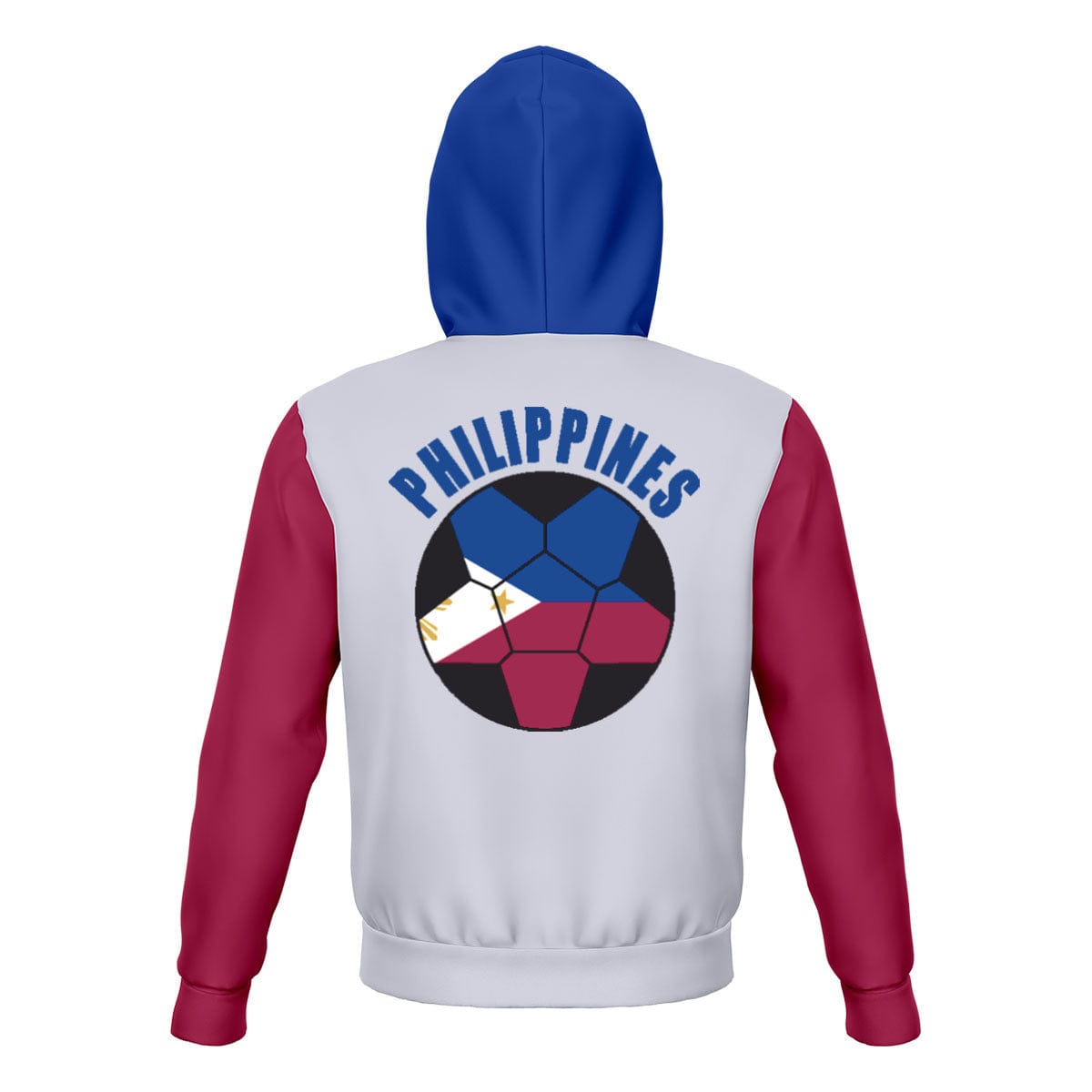 Philippines Unisex Football Fan Pullover Hoodie Back with Hood Up