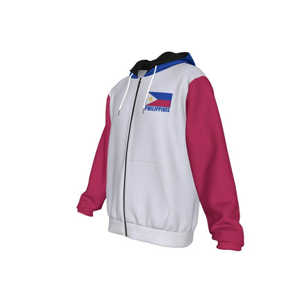 Philippines Unisex Football Fan Zip Hoodie Front Left