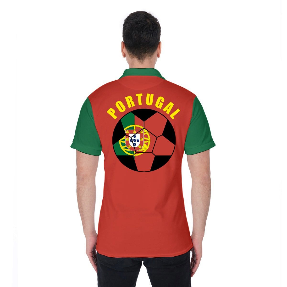 Portugal Unisex Football Fan Polo Shirt Back