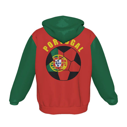 Portugal Unisex Football Fan Pullover Hoodie Back