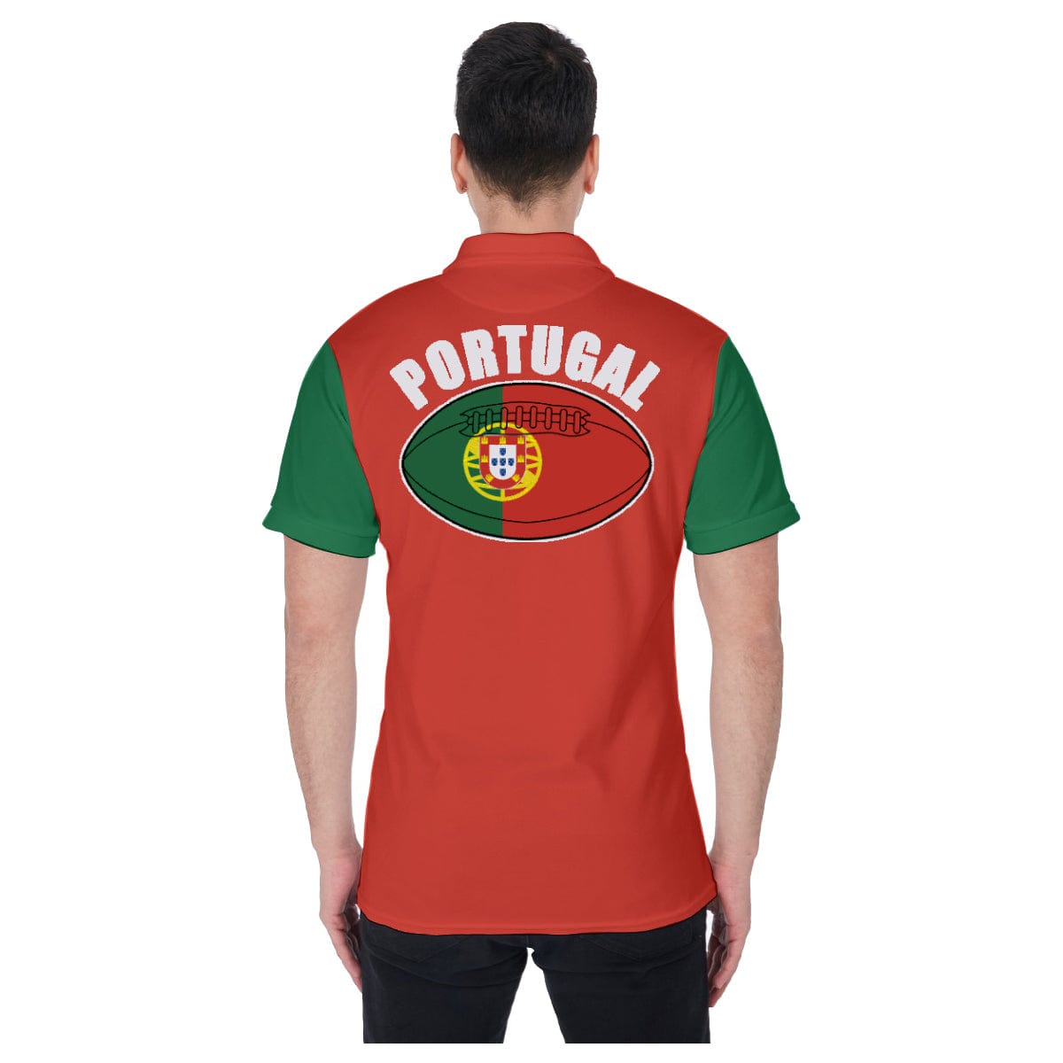 Portugal Unisex Rugby Fan Polo Shirt Back