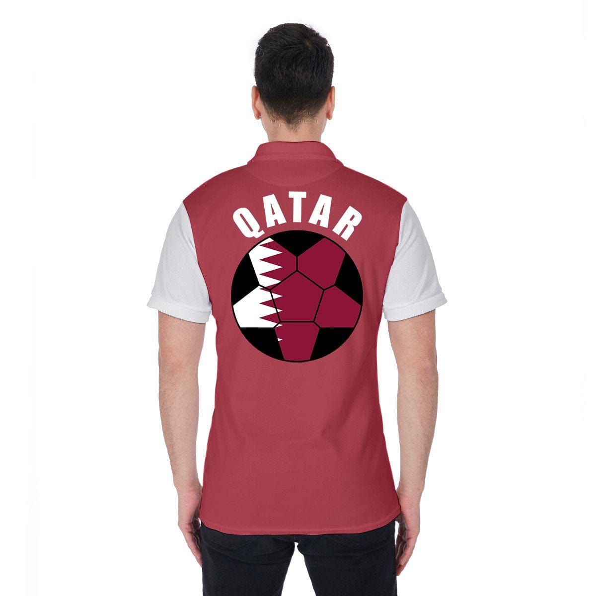 Qatar Unisex Football Fan Polo Shirt Back