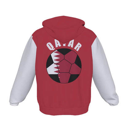 Qatar Unisex Football Fan Pullover Hoodie Back