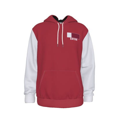 Qatar Unisex Football Fan Pullover Hoodie Front