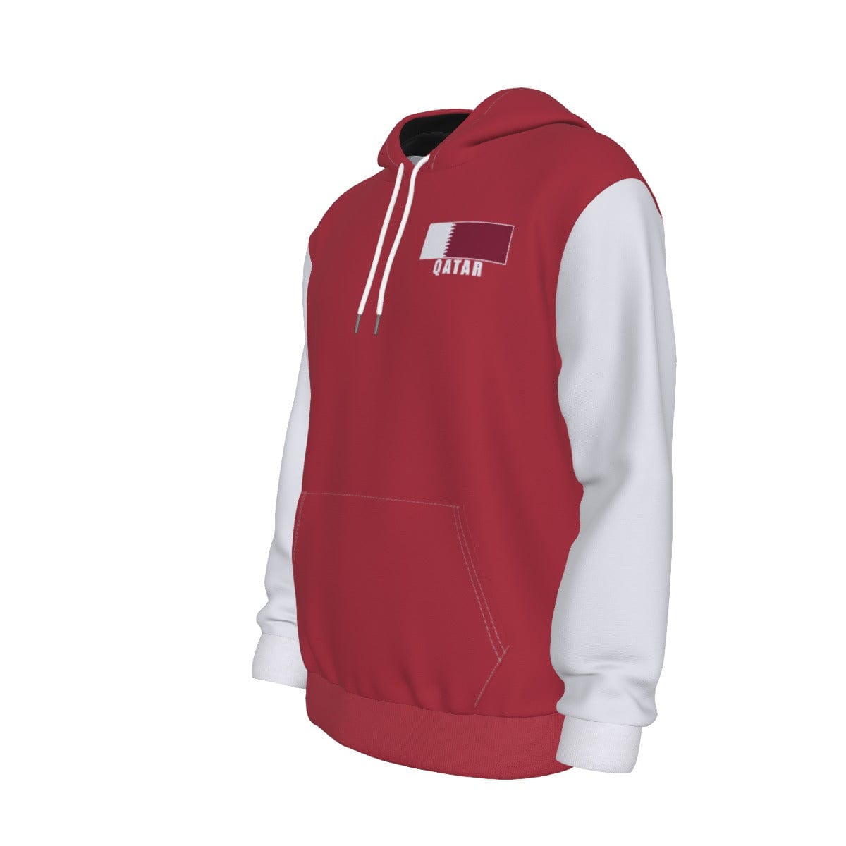 Qatar Unisex Football Fan Pullover Hoodie Front Left