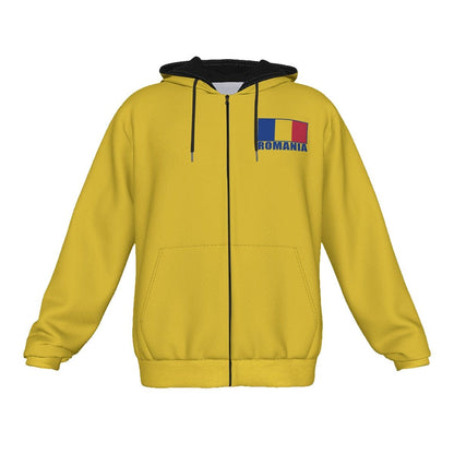 Romania Unisex Football Fan Zip Hoodie Front