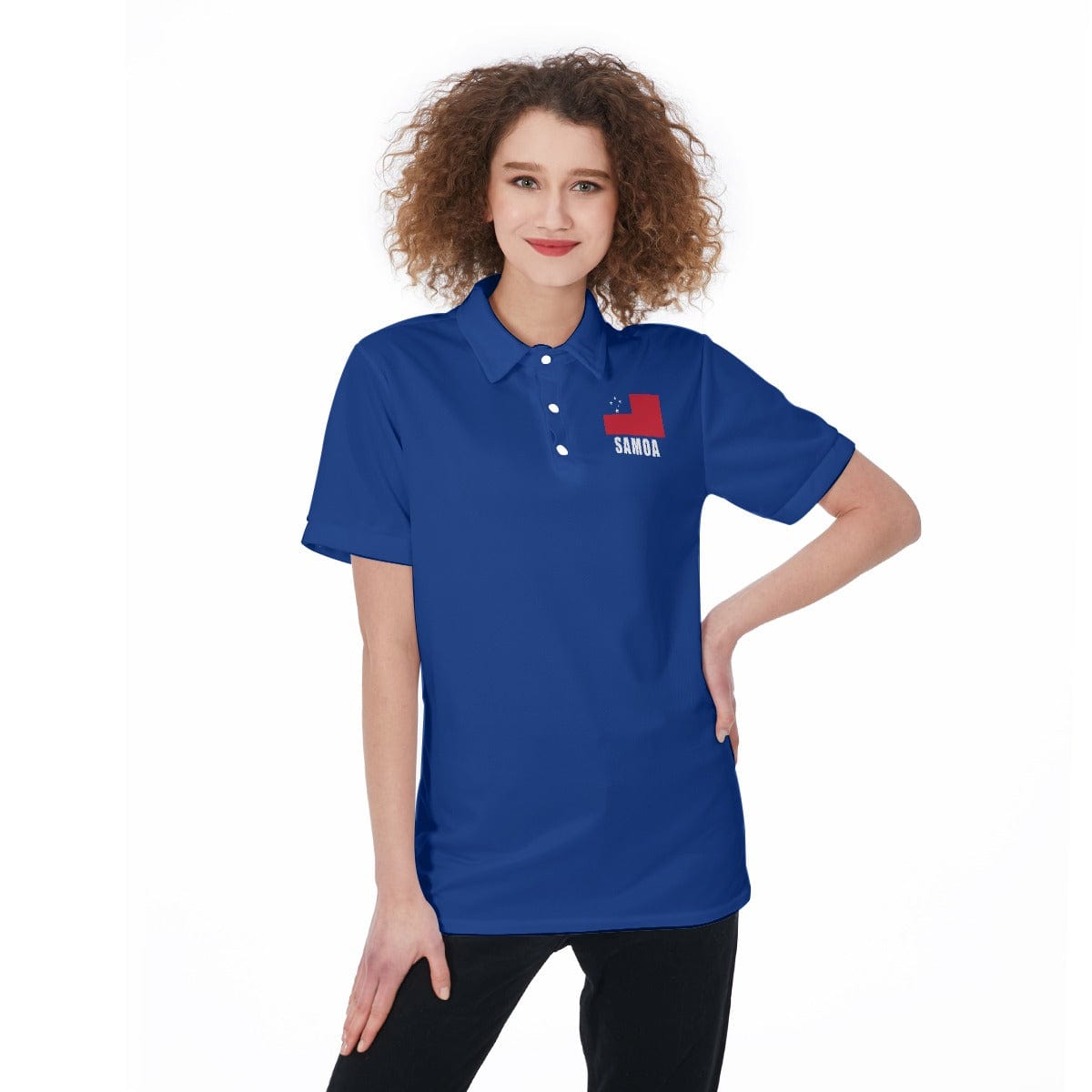 Samoa Unisex Rugby Fan Polo Shirt Front